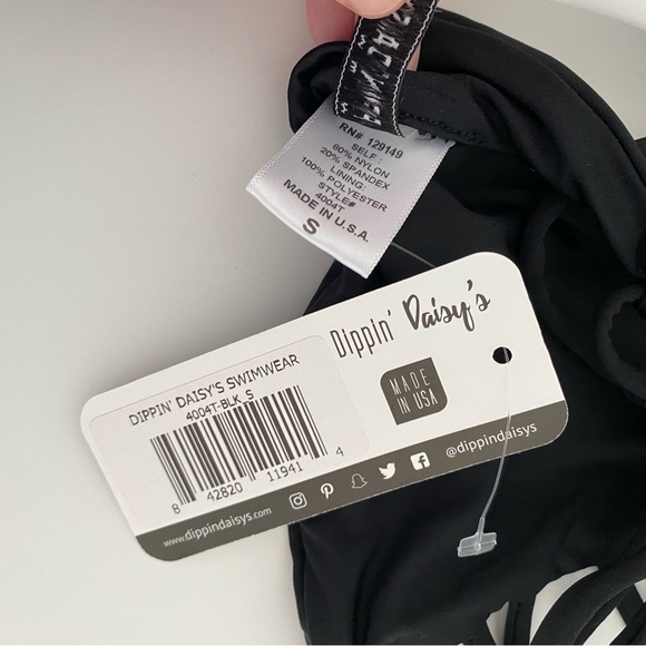 Dippin Daisys bikini swim top only small black lattice cage front ties - Picture 5 of 5